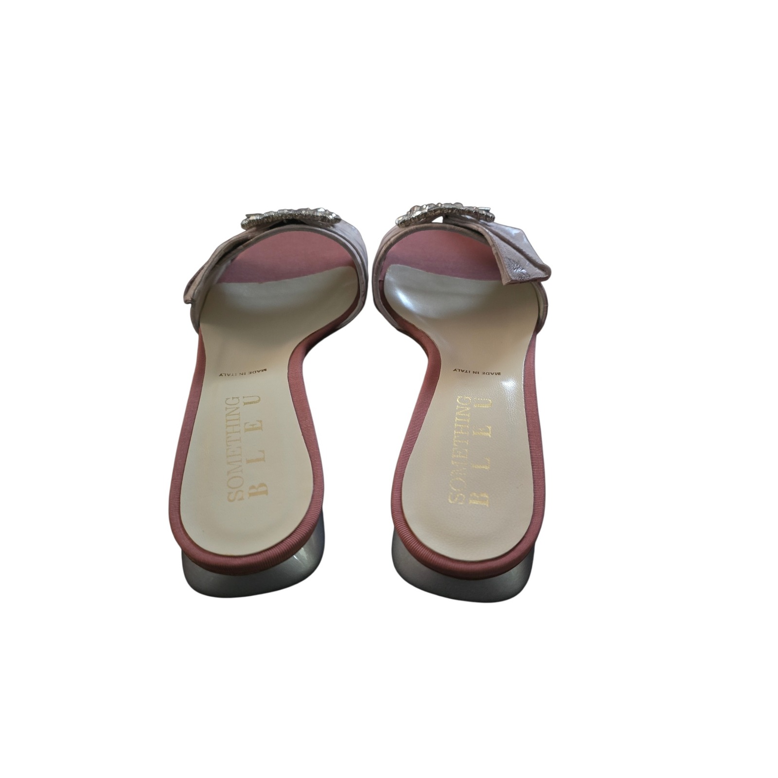 Something Bleu Cappy Mauve Floral Jacquard Crystal Buckle Slide Sandals7.5 Italy — image 5 of 8